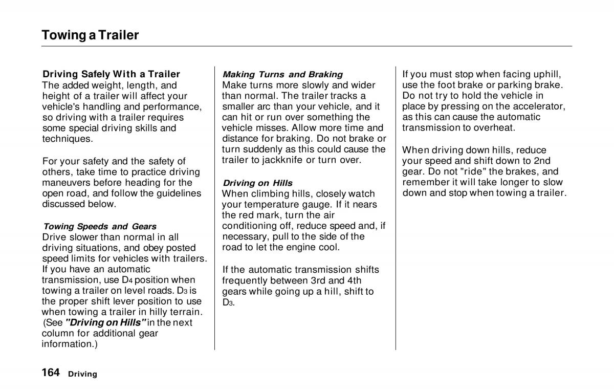 Honda Prelude V 5 owners manual / page 162