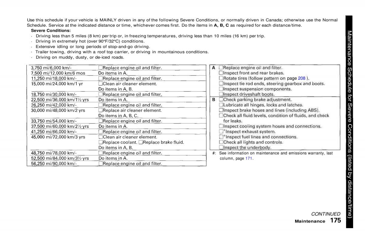 Honda Prelude V 5 owners manual / page 172
