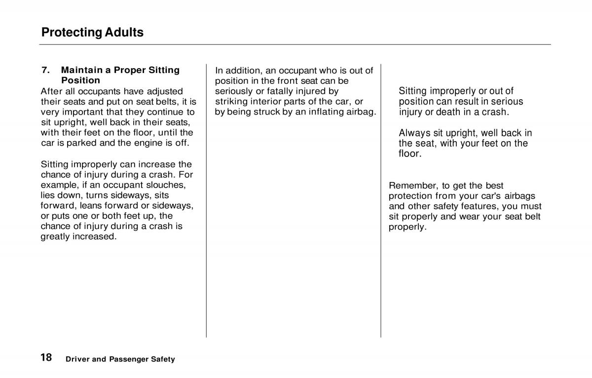 Honda Prelude V 5 owners manual / page 19