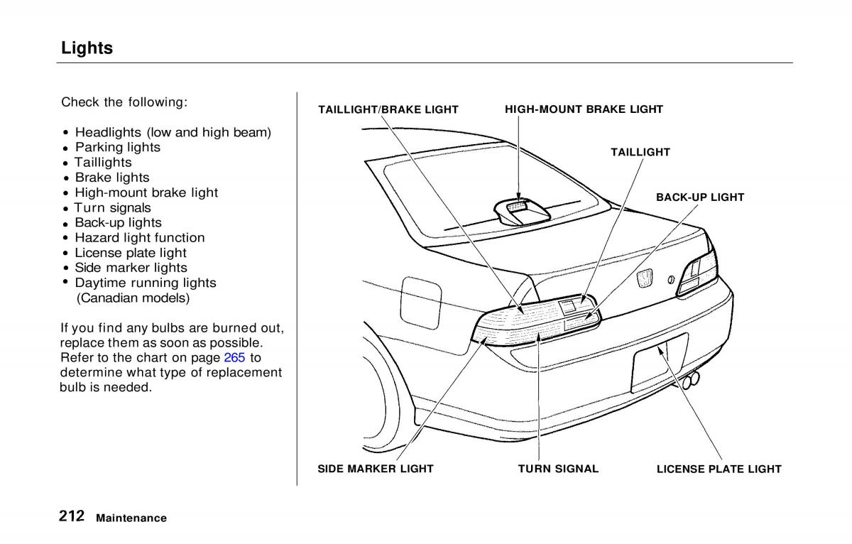 Honda Prelude V 5 owners manual / page 209