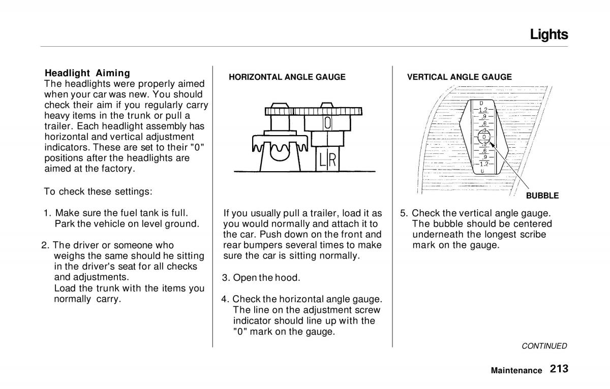 Honda Prelude V 5 owners manual / page 210