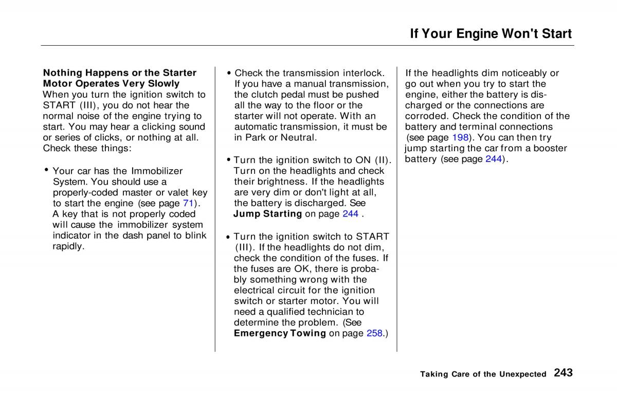 Honda Prelude V 5 owners manual / page 238