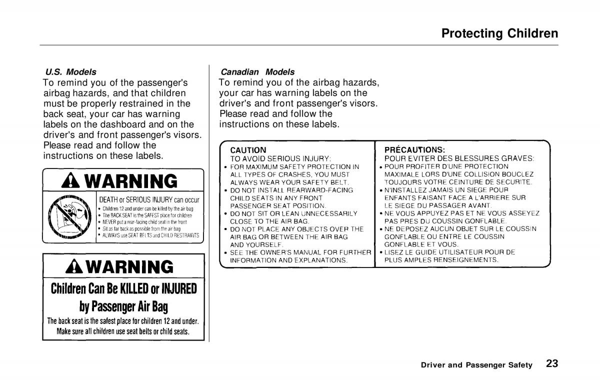 Honda Prelude V 5 owners manual / page 24