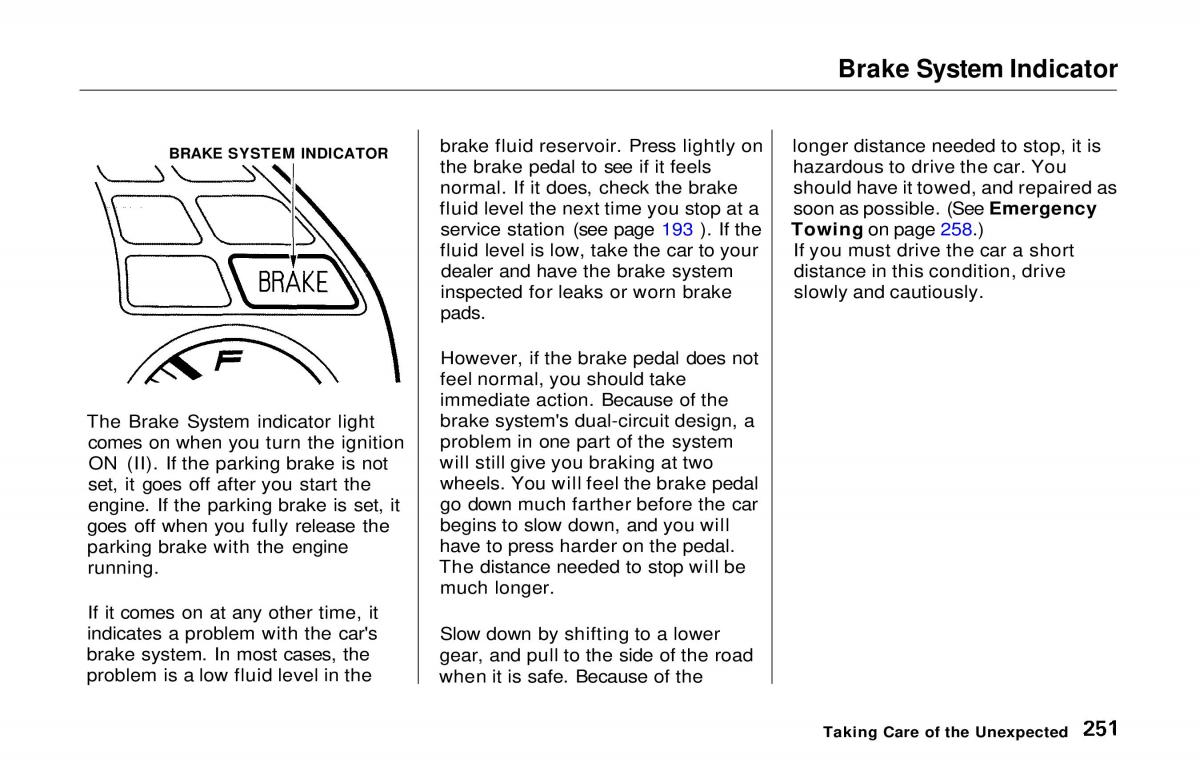 Honda Prelude V 5 owners manual / page 246