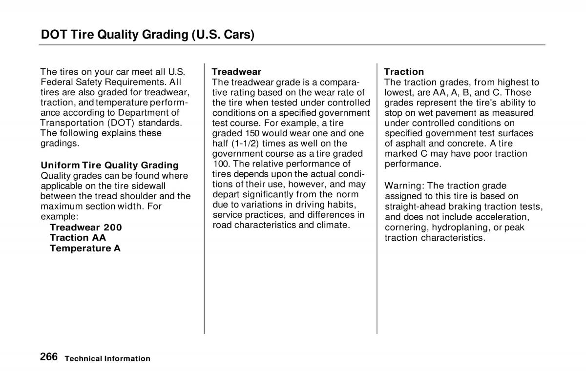 Honda Prelude V 5 owners manual / page 260