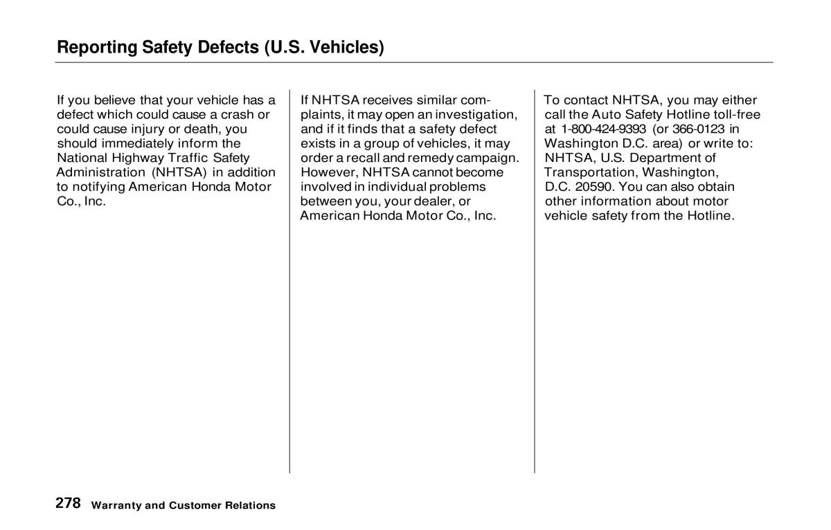 Honda Prelude V 5 owners manual / page 272