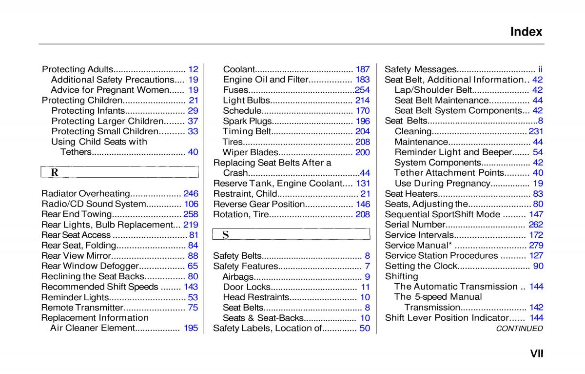 manual  Honda Prelude V 5 owners manual / page 281