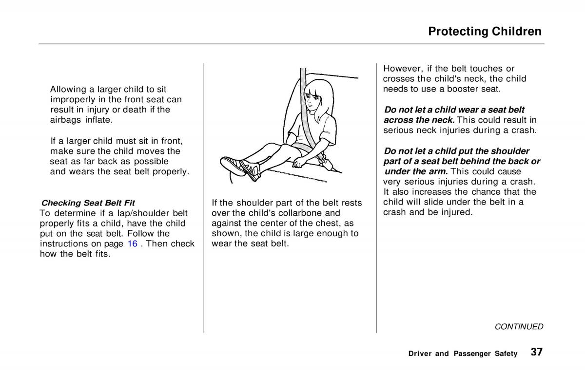 Honda Prelude V 5 owners manual / page 38
