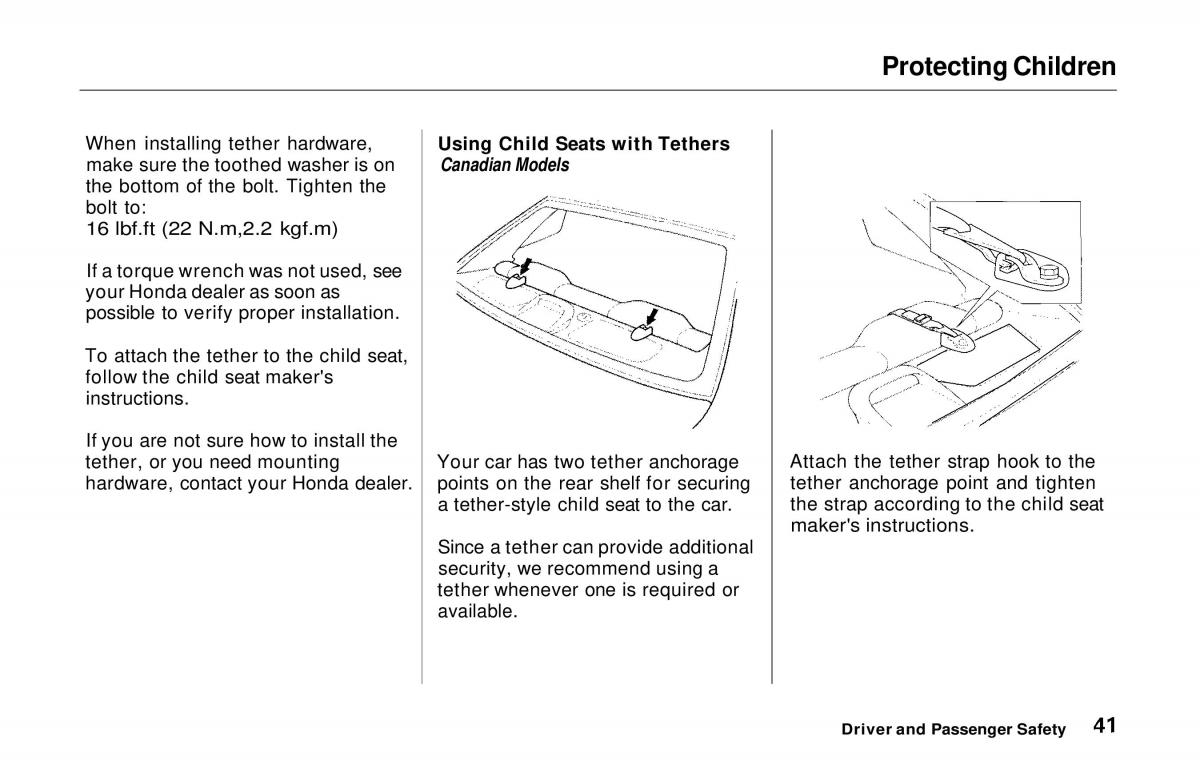 Honda Prelude V 5 owners manual / page 42