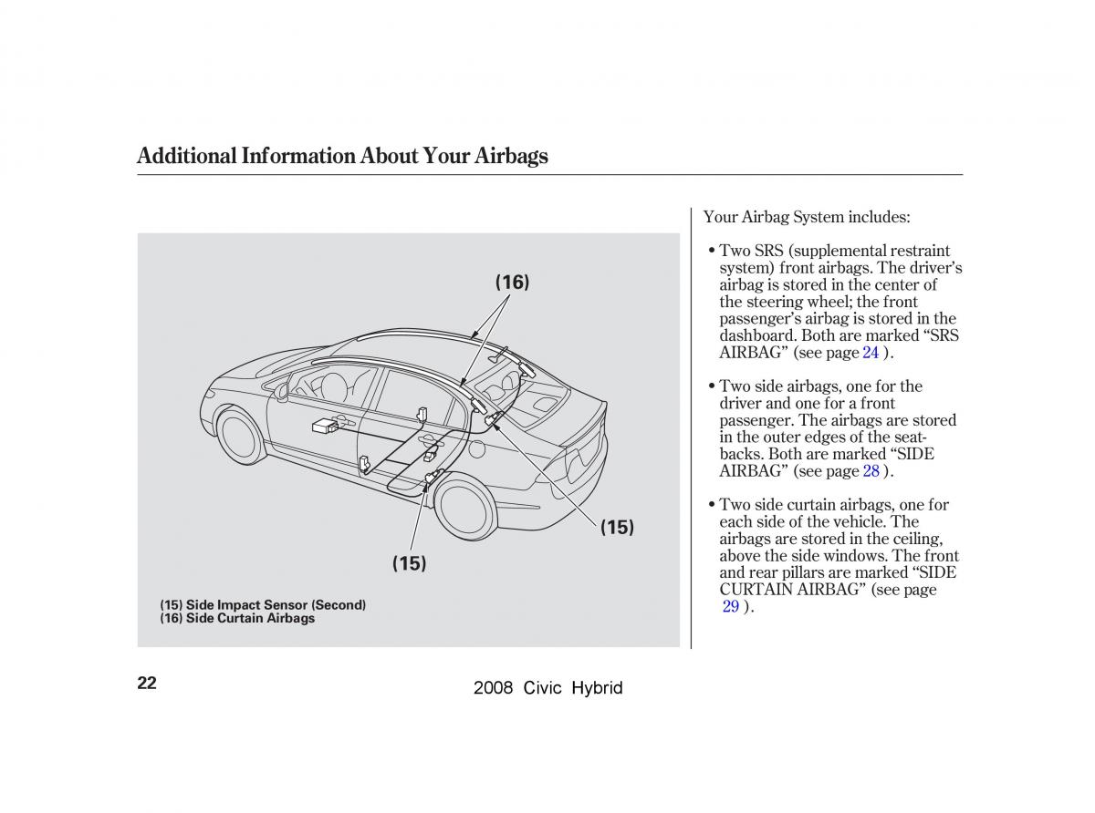Honda Civic Hybrid VIII 8 owners manual / page 25