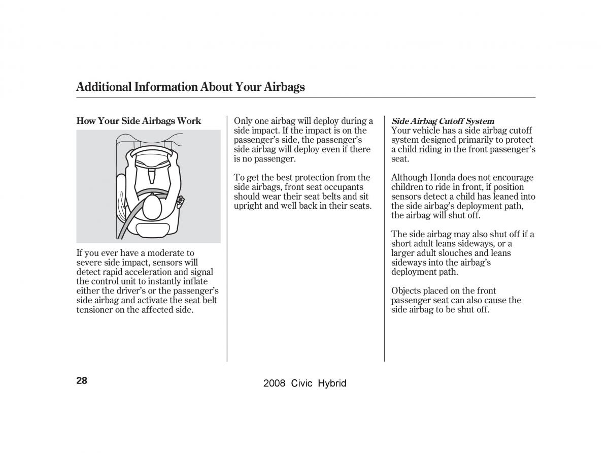 Honda Civic Hybrid VIII 8 owners manual / page 31