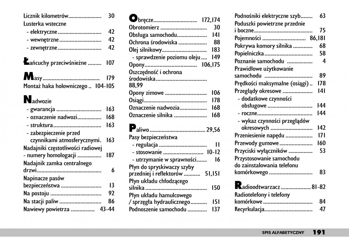 Fiat Punto II 2 instrukcja obslugi / page 195