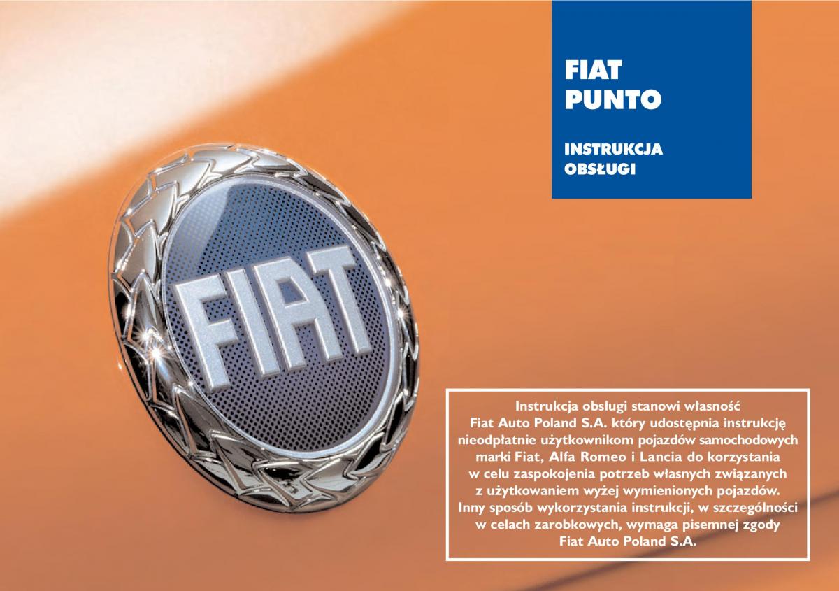 manual  Fiat Punto II 2 instrukcja / page 1