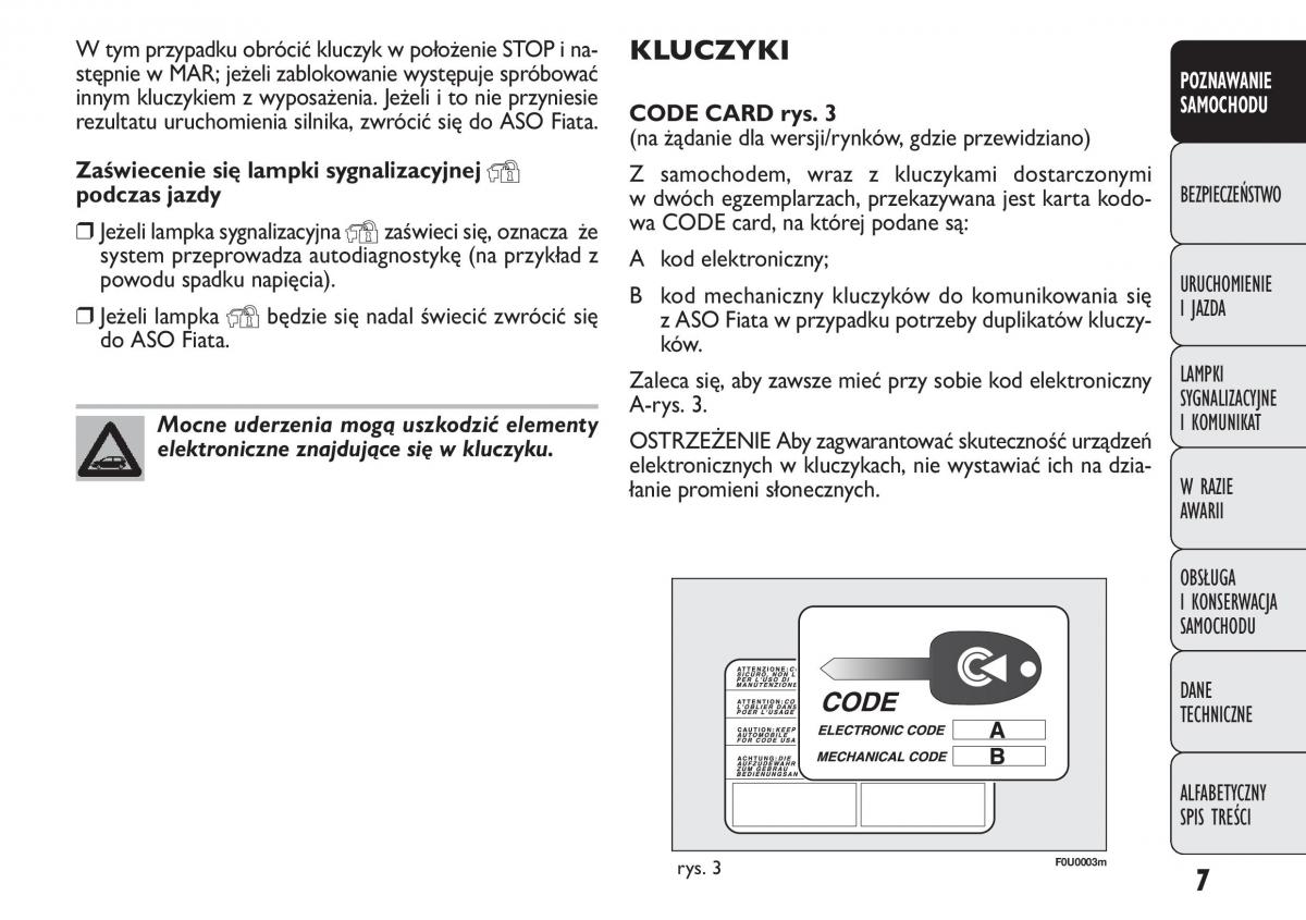 Fiat Punto III 3 instrukcja obslugi / page 9