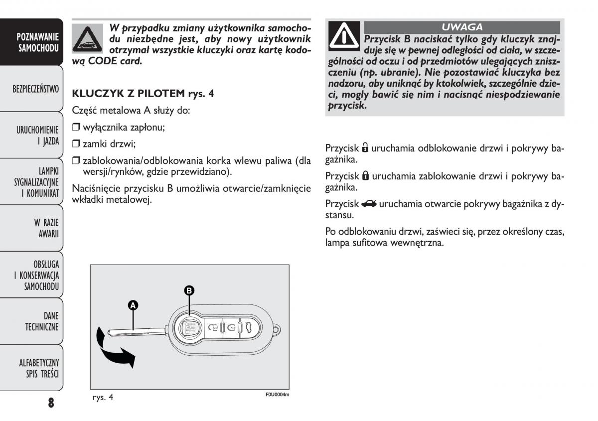 Fiat Punto III 3 instrukcja obslugi / page 10