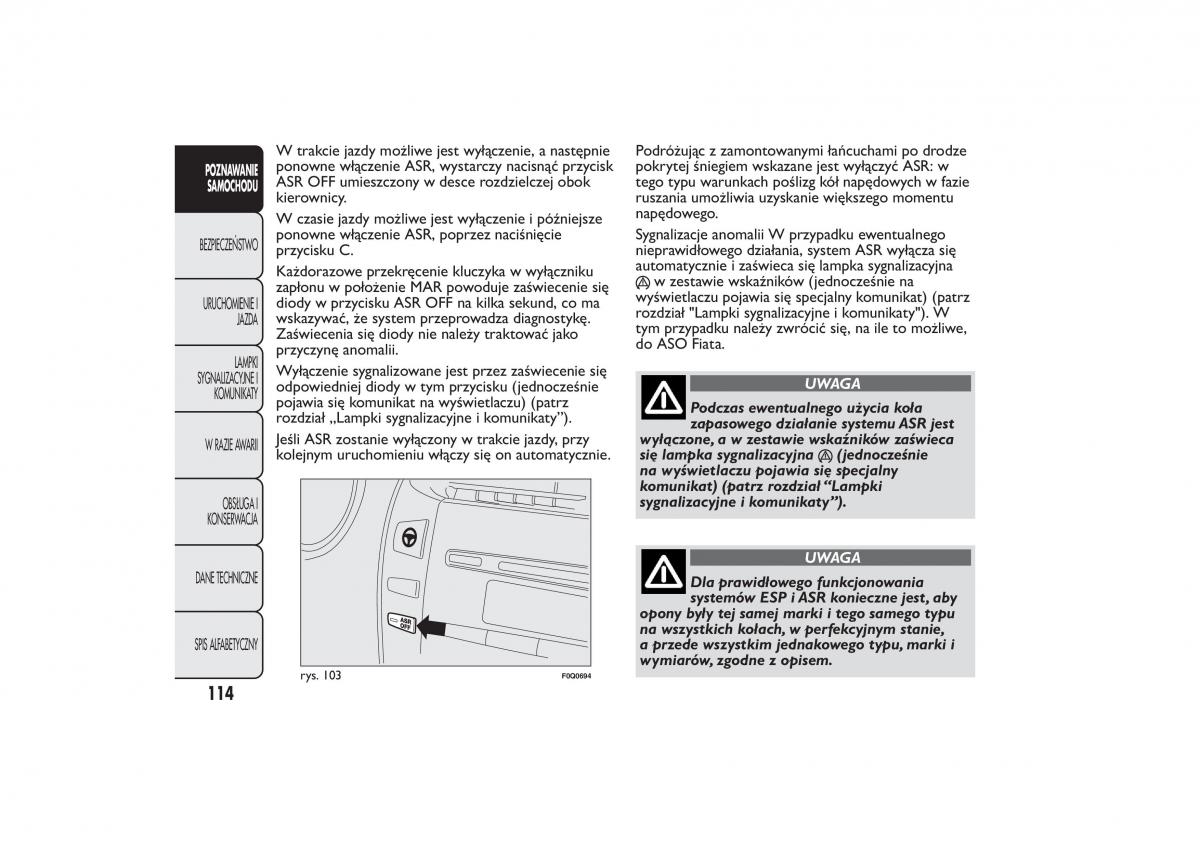 Fiat Bravo II 2 instrukcja obslugi / page 118