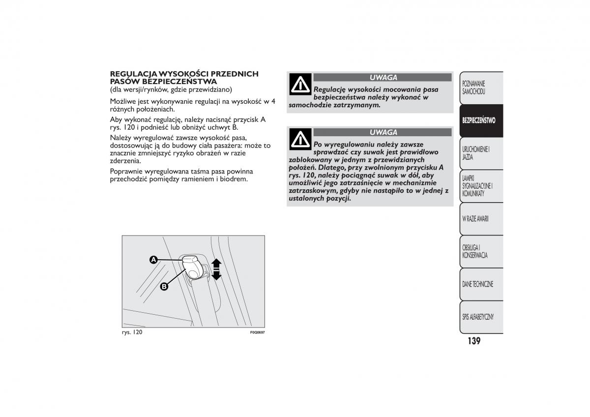 Fiat Bravo II 2 instrukcja obslugi / page 143