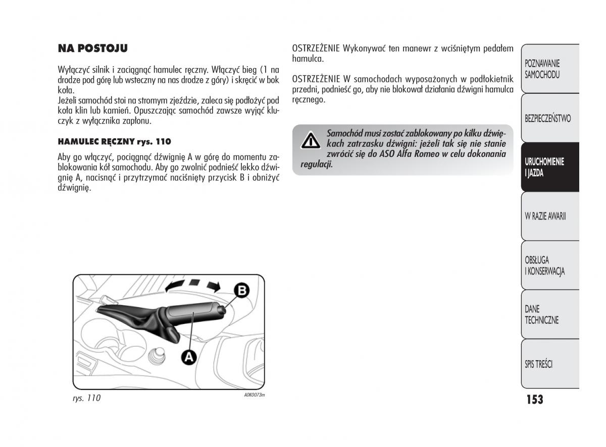 manual Alfa Romeo Giulietta Alfa Romeo Giulietta instrukcja / page 157
