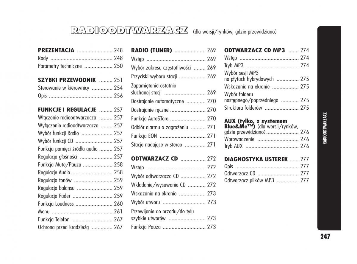 Alfa Romeo Giulietta instrukcja obslugi / page 251