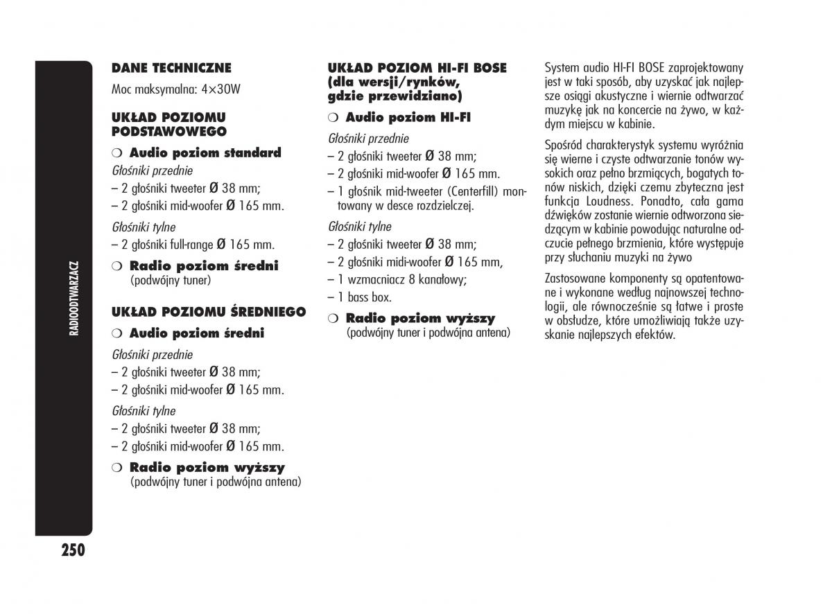 Alfa Romeo Giulietta instrukcja obslugi / page 254