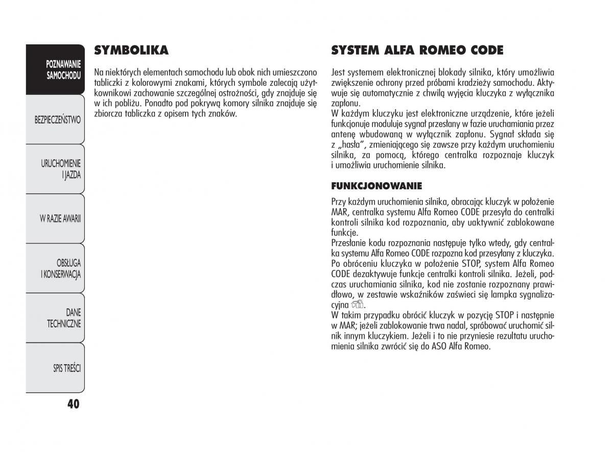 manual Alfa Romeo Giulietta Alfa Romeo Giulietta instrukcja / page 44