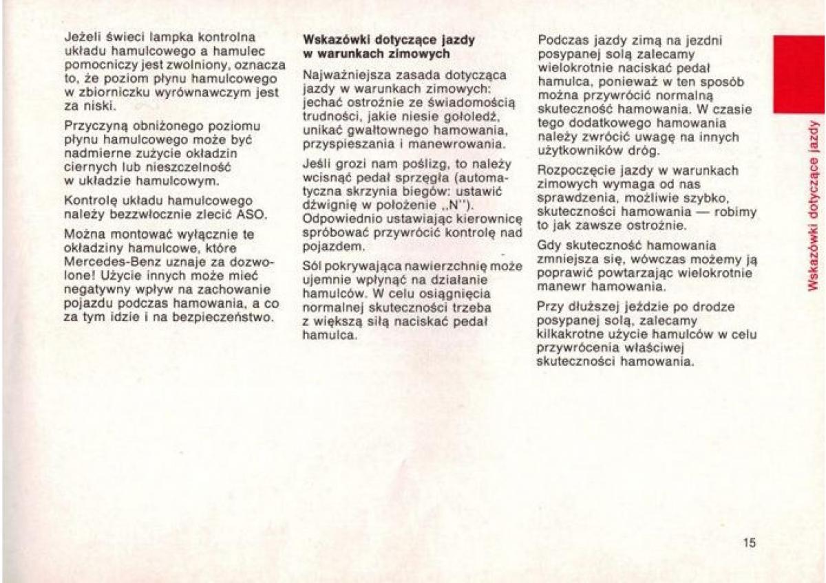 manual  Mercedes Benz E W124 instrukcja / page 17