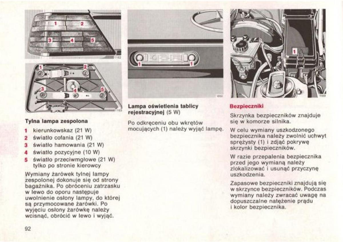 Mercedes Benz E W124 instrukcja obslugi page 92 pdf
