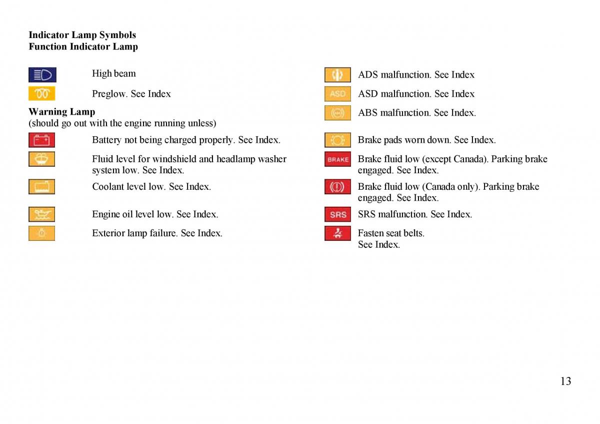 Mercedes Benz S W140 owners manual / page 13