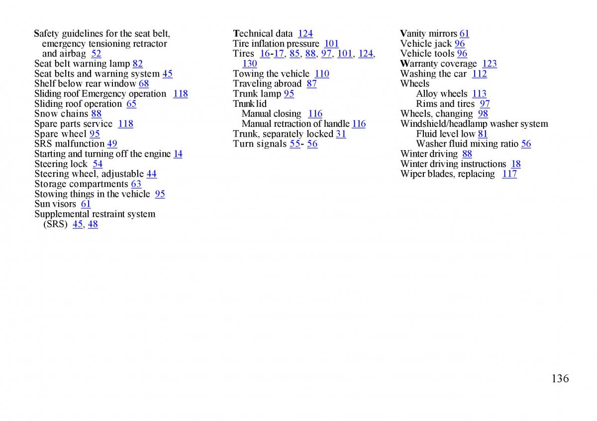 mercedes benz s w140 owners manual / page 136