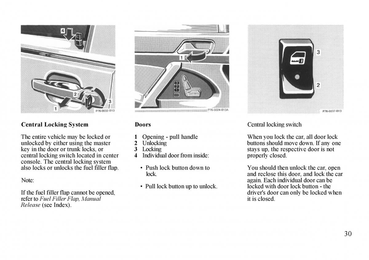 Mercedes Benz S W140 owners manual / page 30
