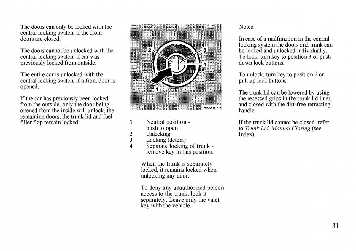 Mercedes Benz S W140 owners manual / page 31
