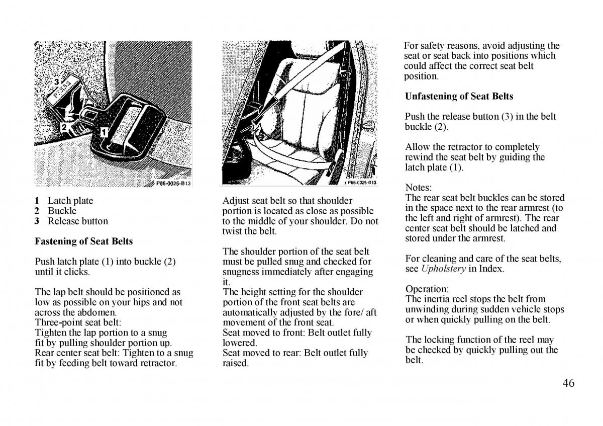 mercedes benz s w140 owners manual / page 46