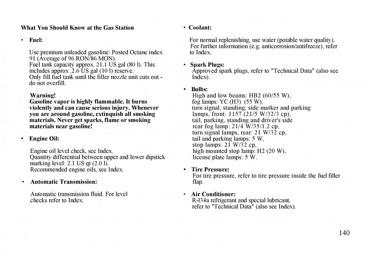 Mercedes Benz S W140 owners manual / page 140