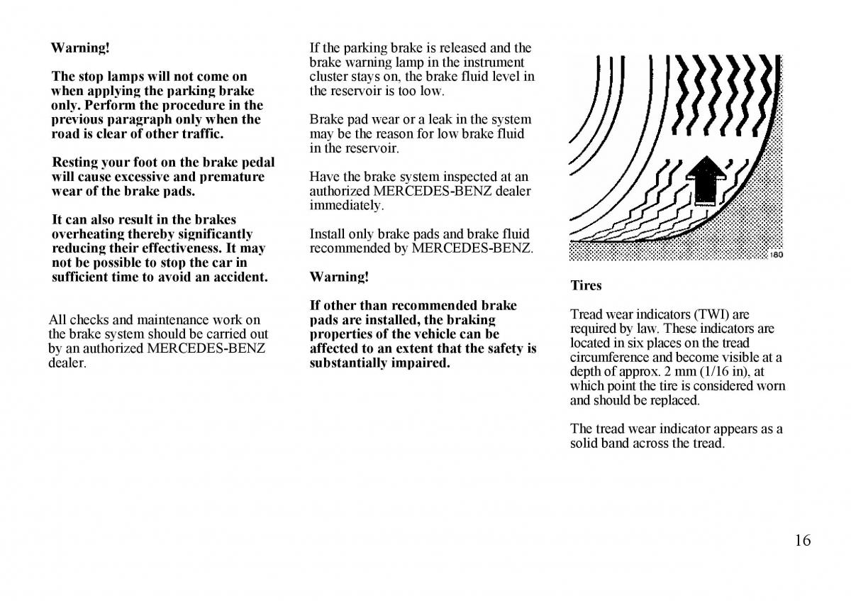 Mercedes Benz S W140 owners manual / page 16