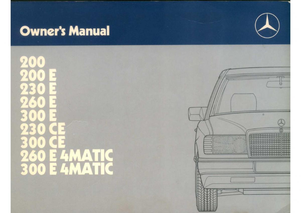 manual  Mercedes Benz E W124 owners manual / page 1