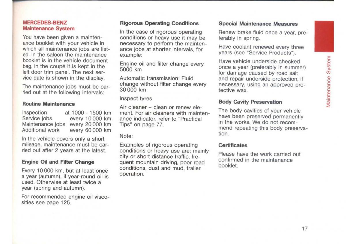 Mercedes Benz E W124 owners manual / page 19