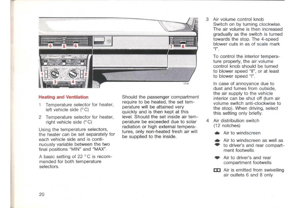 Mercedes Benz E W124 owners manual / page 22