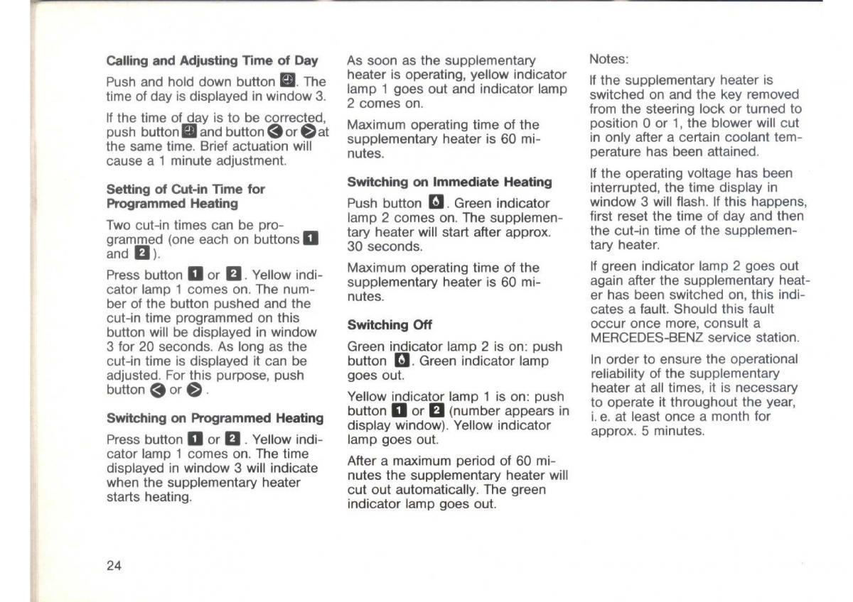 Mercedes Benz E W124 owners manual / page 26
