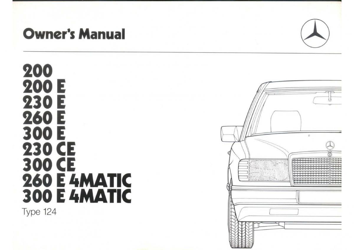 manual  Mercedes Benz E W124 owners manual / page 3
