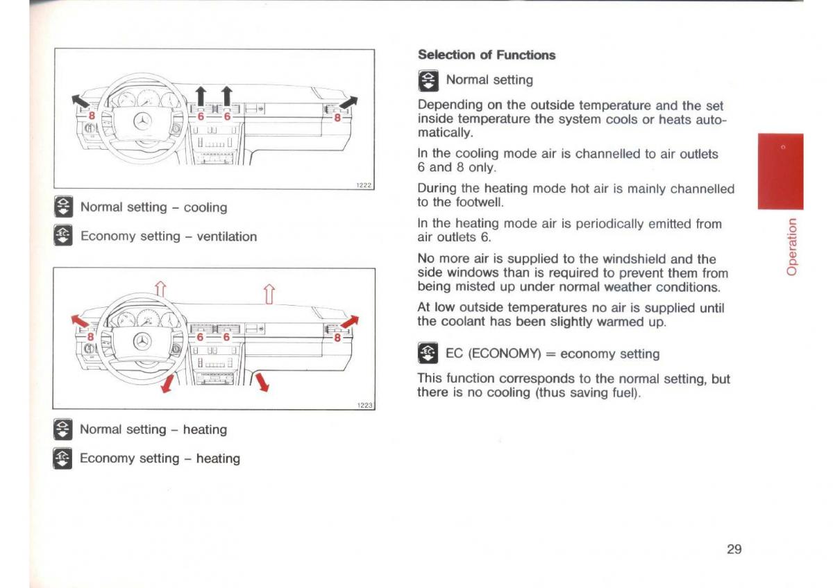 Mercedes Benz E W124 owners manual / page 31