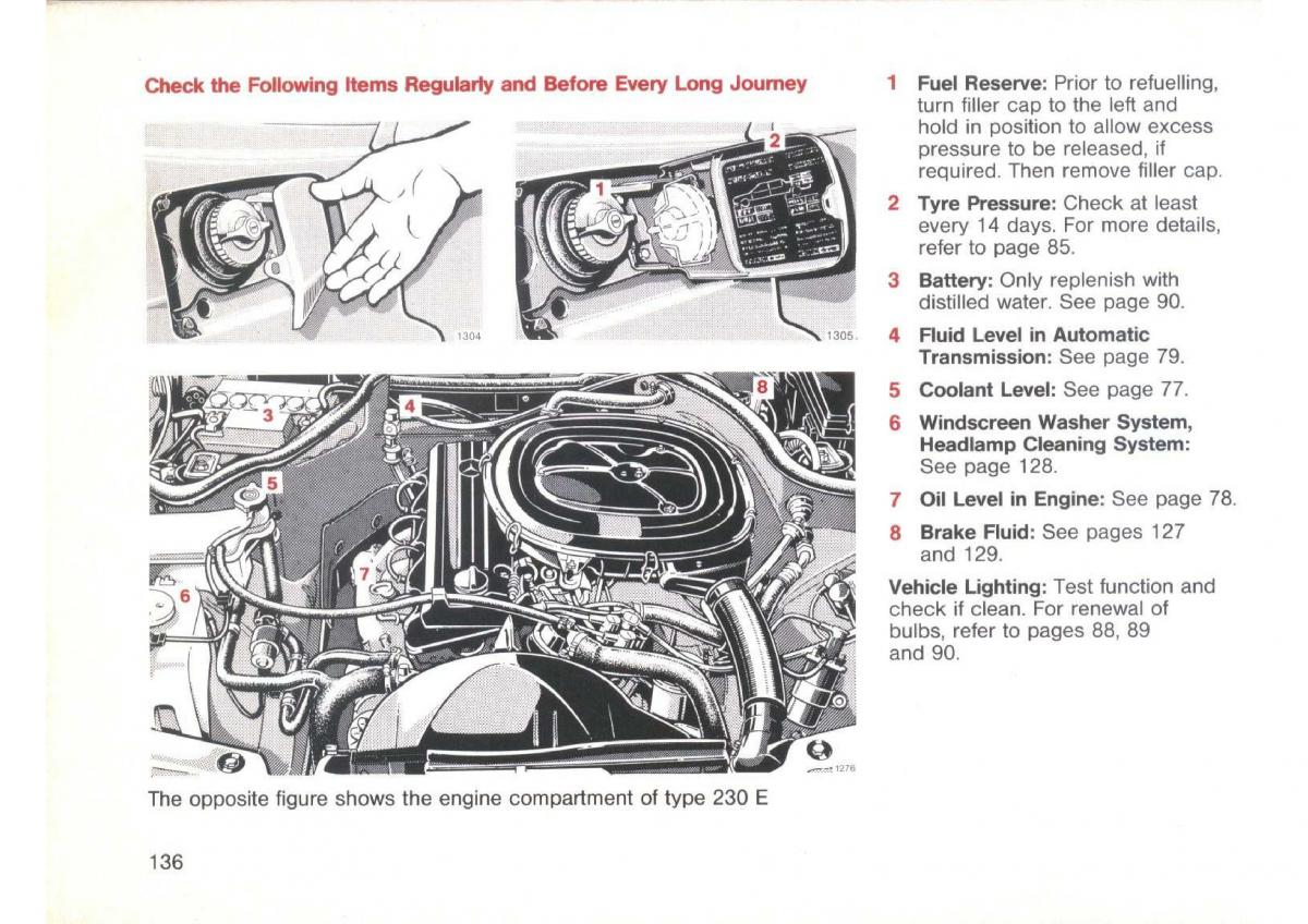 Mercedes Benz E W124 owners manual / page 138