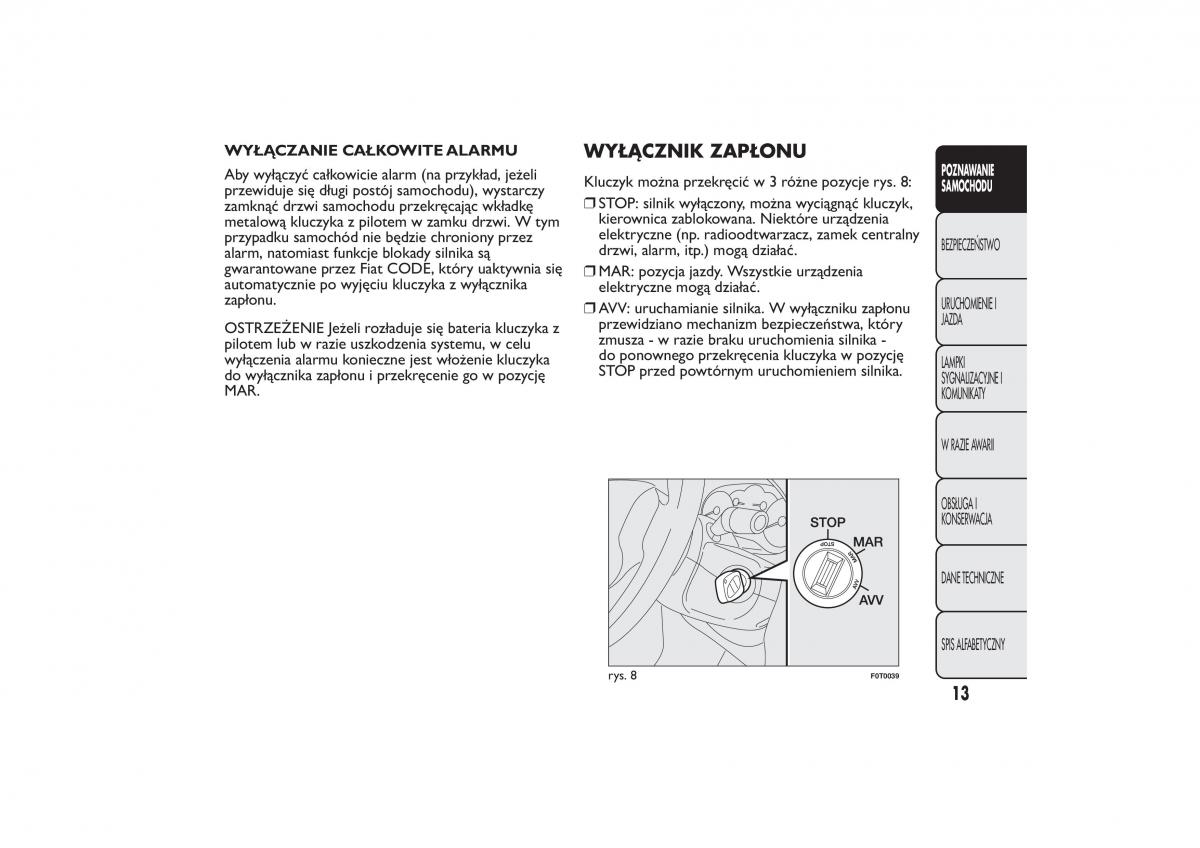 Fiat Fiorino IV 4 instrukcja obslugi / page 16