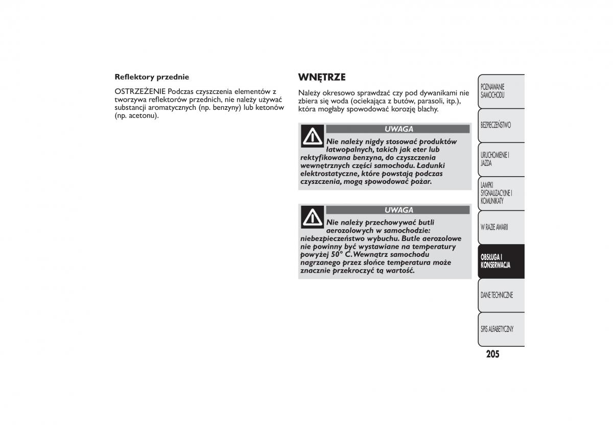 Fiat Fiorino IV 4 instrukcja obslugi / page 208