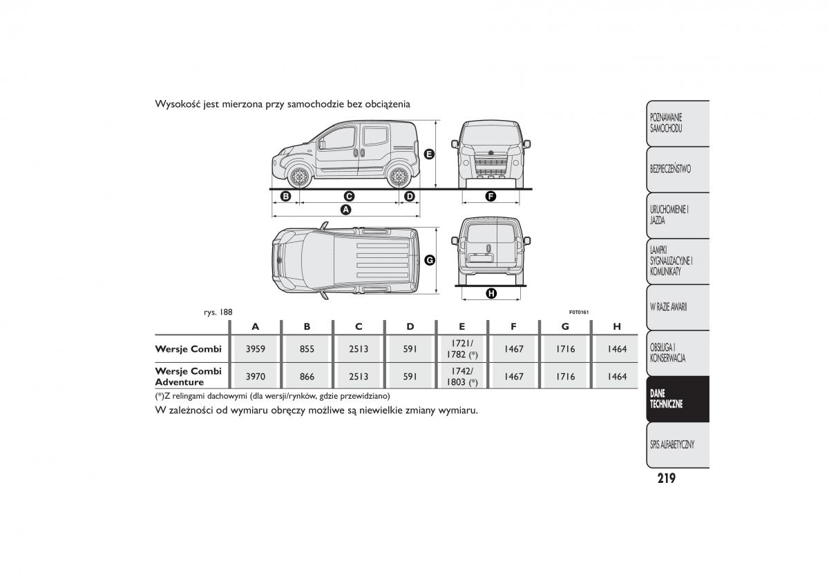 Fiat Fiorino IV 4 instrukcja obslugi / page 222