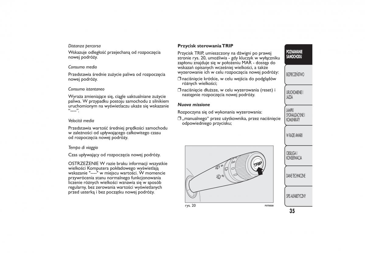 Fiat Fiorino IV 4 instrukcja obslugi / page 38