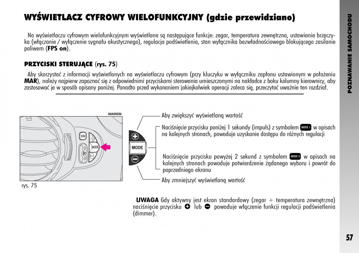 Alfa Romeo GT instrukcja obslugi / page 58