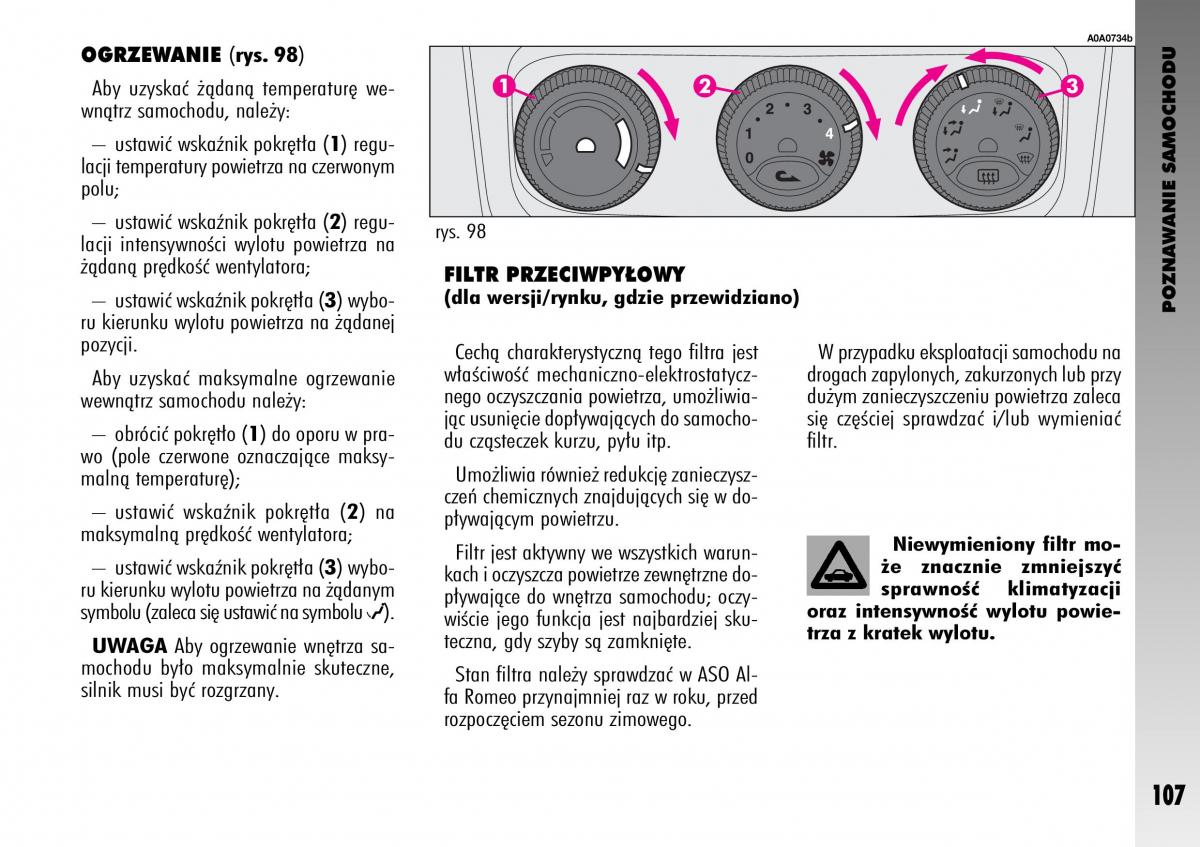 Alfa Romeo GT instrukcja obslugi / page 108