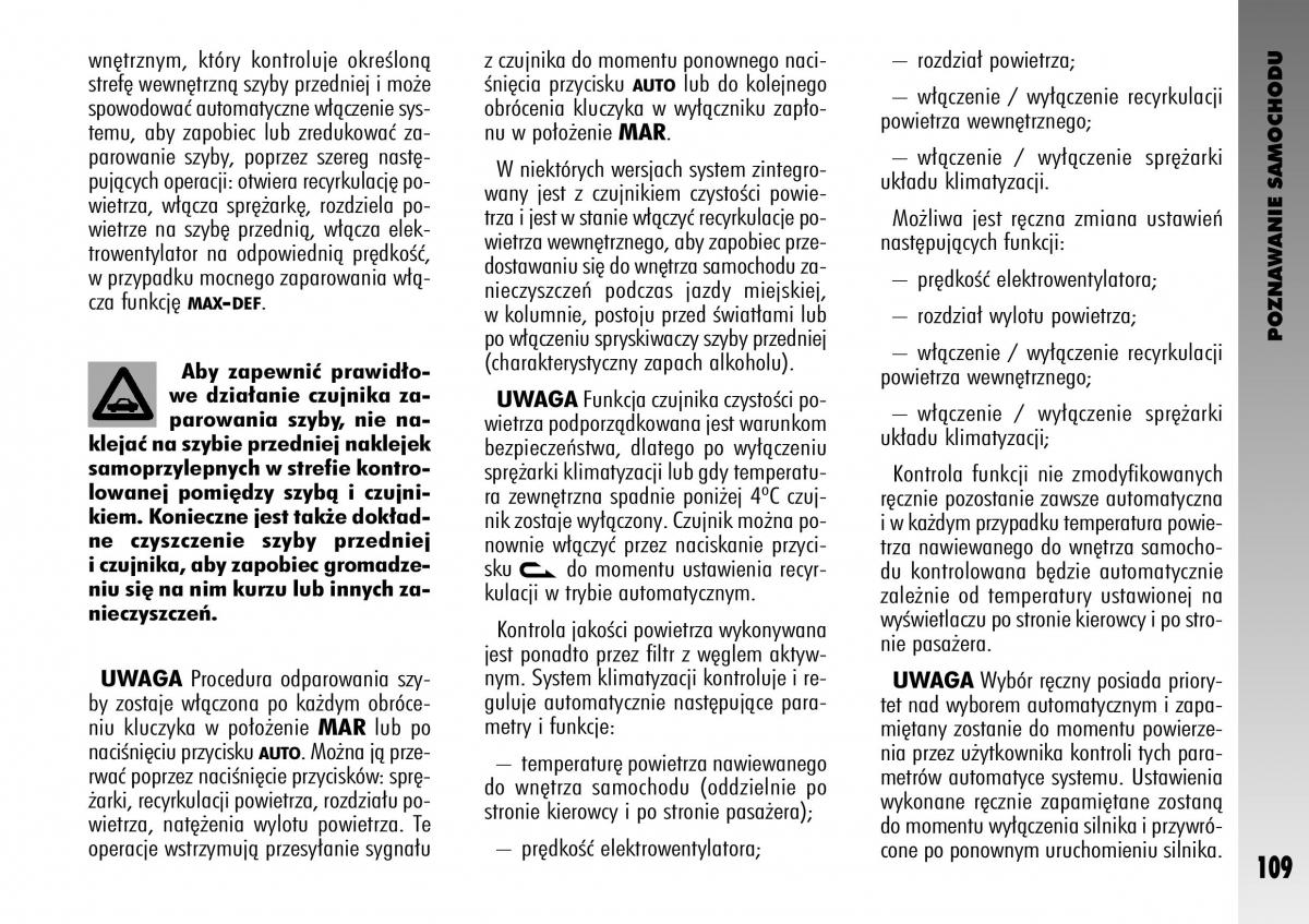 Alfa Romeo GT instrukcja obslugi / page 110