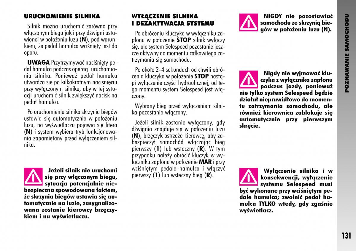 Alfa Romeo GT instrukcja obslugi / page 132