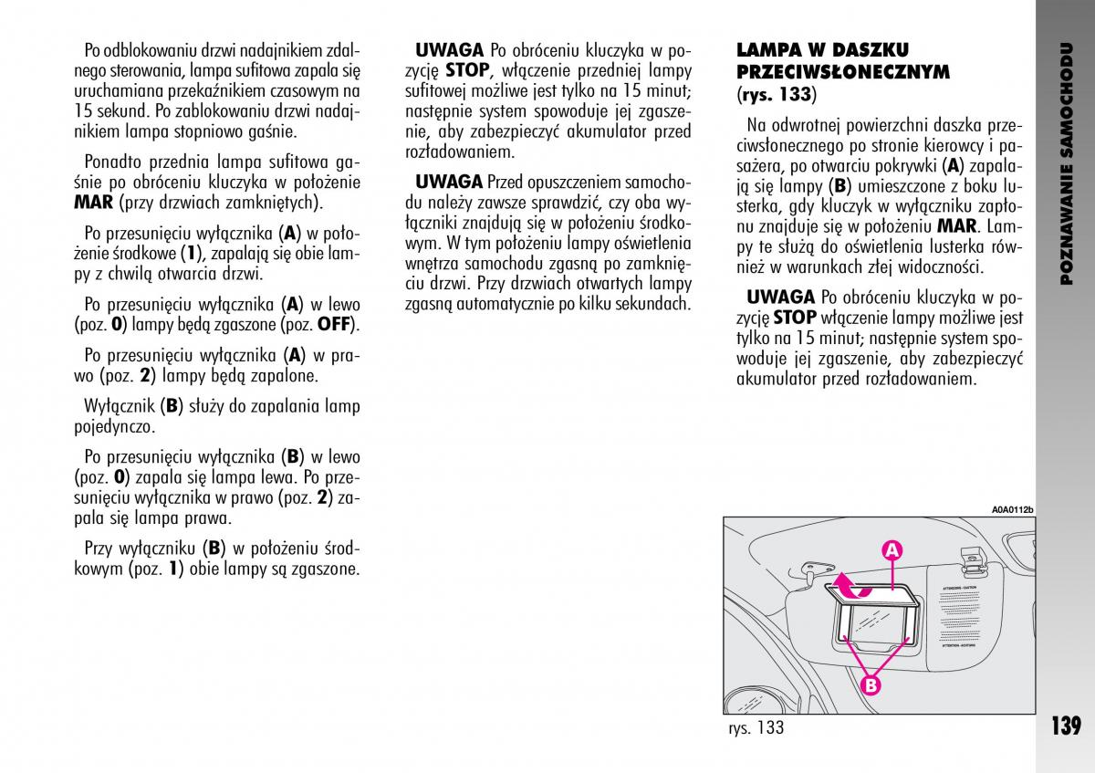 Alfa Romeo GT instrukcja obslugi / page 140